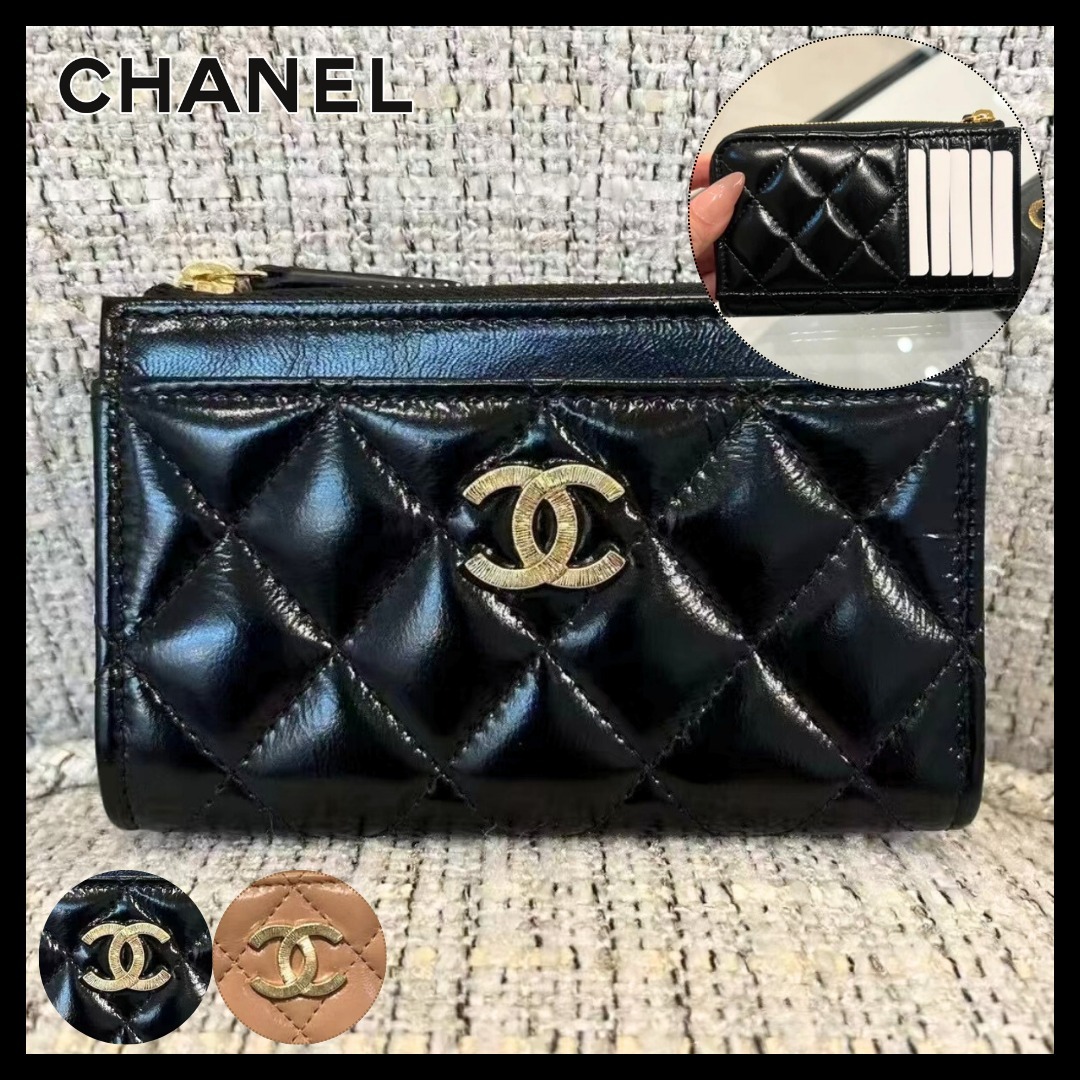 CHANEL ブラック 財布 保存袋付き