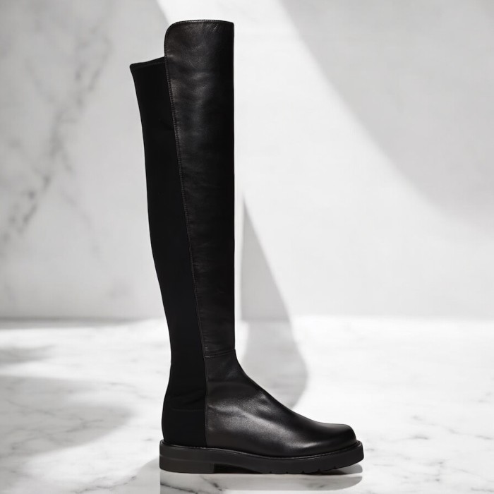 【Stuart Weitzman】マイクロストレッチ&レザーニーブーツ