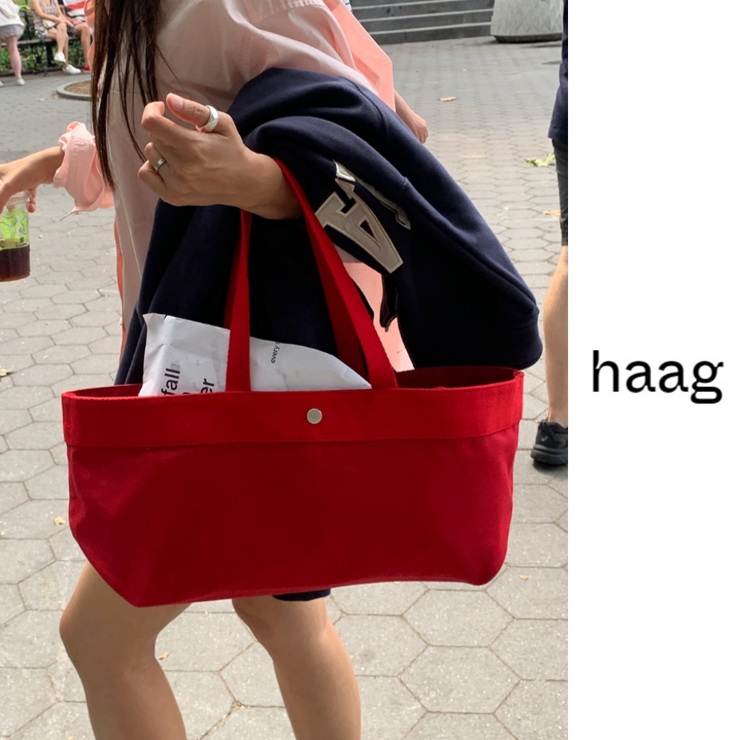 《韓国 haag》a baguette bag (red) 人気 ミニトートバッグ
