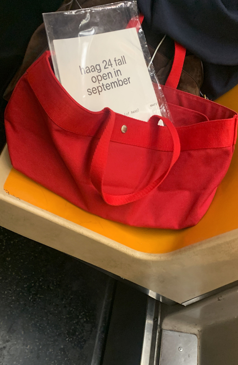 《韓国 haag》a baguette bag (red) 人気 ミニトートバッグ