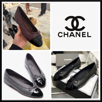 CHANEL シャネル バレリーナ フラット パンプス ラムスキン 22B