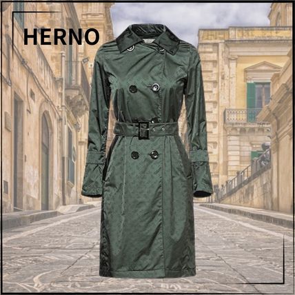値引きする グリーン（緑）系 HERNO(ヘルノ) トレンチコート(レディース ジャケット・アウター