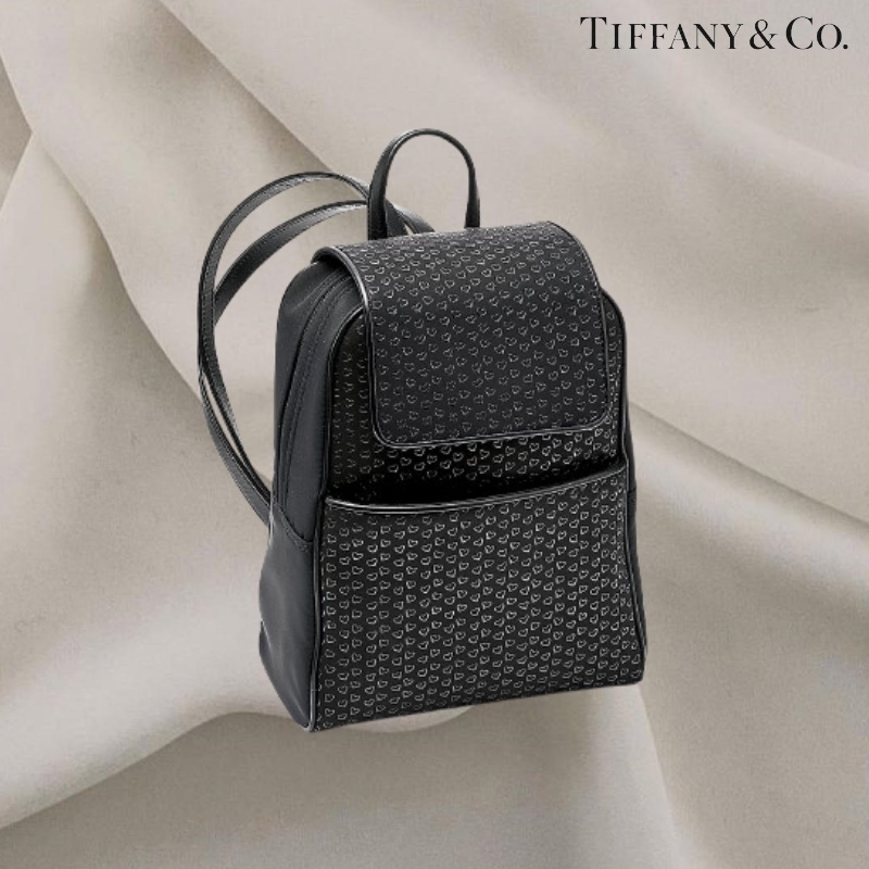 Tiffany & Co オープンハート バックパック レザー ブラック