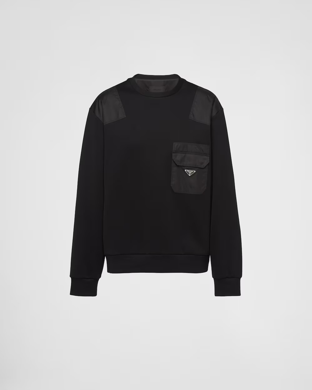 《送料無料》 PRADA Cotton sweatshirt with Re-Nylon details