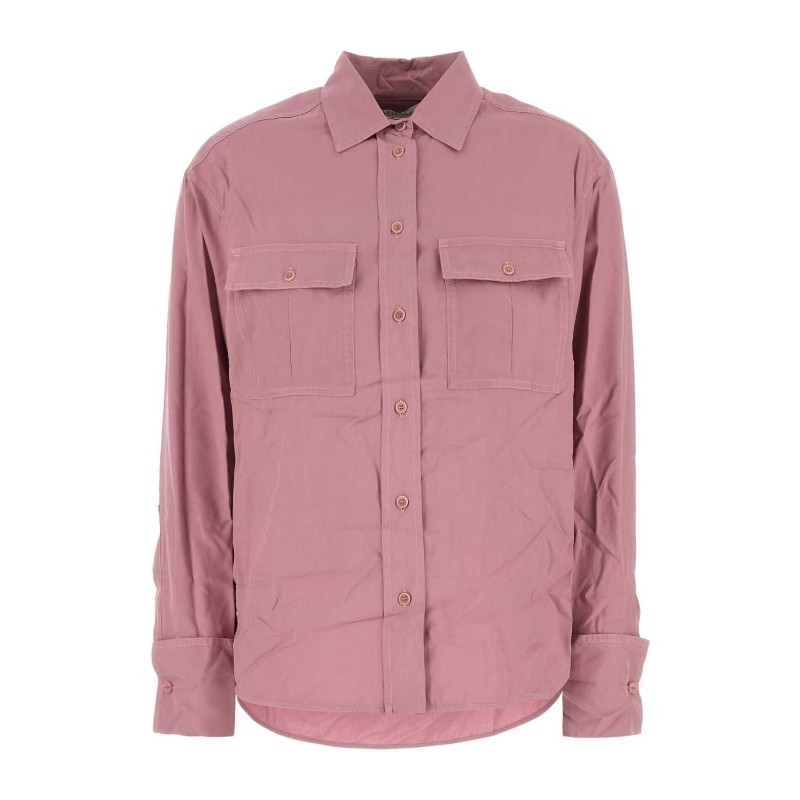 Tシャツ・カットソー Max Mara SS24 Pink silk Affetto shirt (2411111143600 005)
