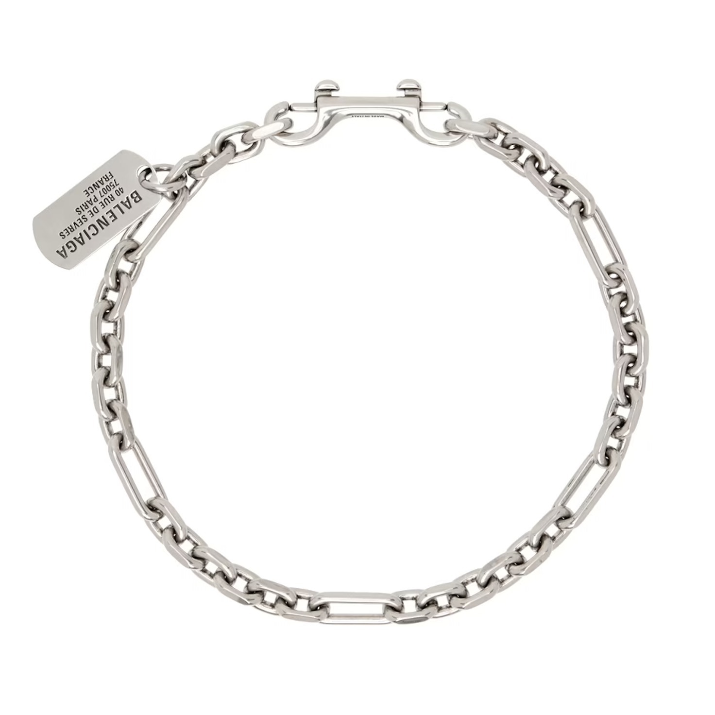 Balenciaga: シルバー Tags カラビナ ブレスレット | SSENSE 日本