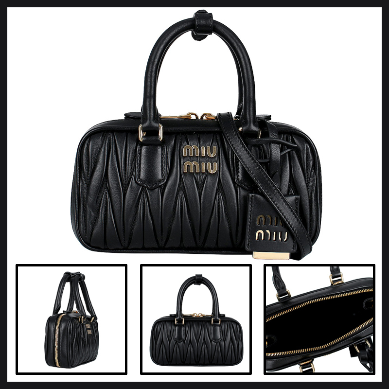 ★送料関税込★MiuMiu アルカディ マテラッセレザー ミニバッグ