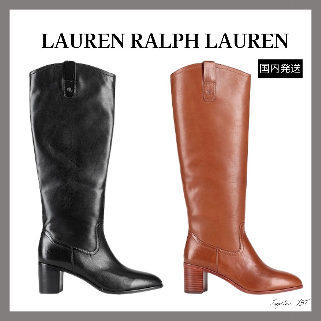 Lauren Ralph Lauren◆ロゴ ロングブーツ レザー【送料関税込】