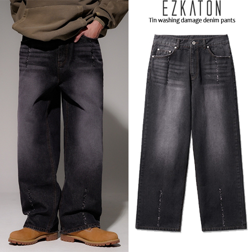EZKATON正規品★24AW★Tin washing damage denim pants