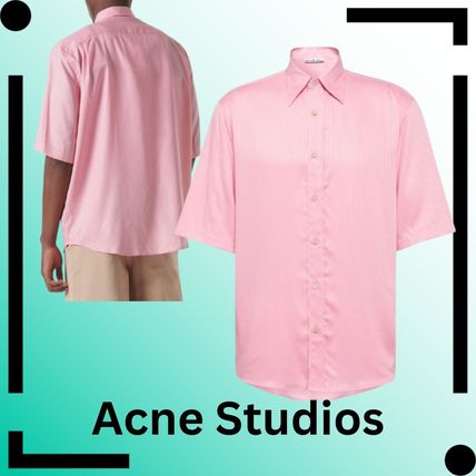 2025SS最新タグ付】Acne Studios ピンクストライプ長袖シャツ