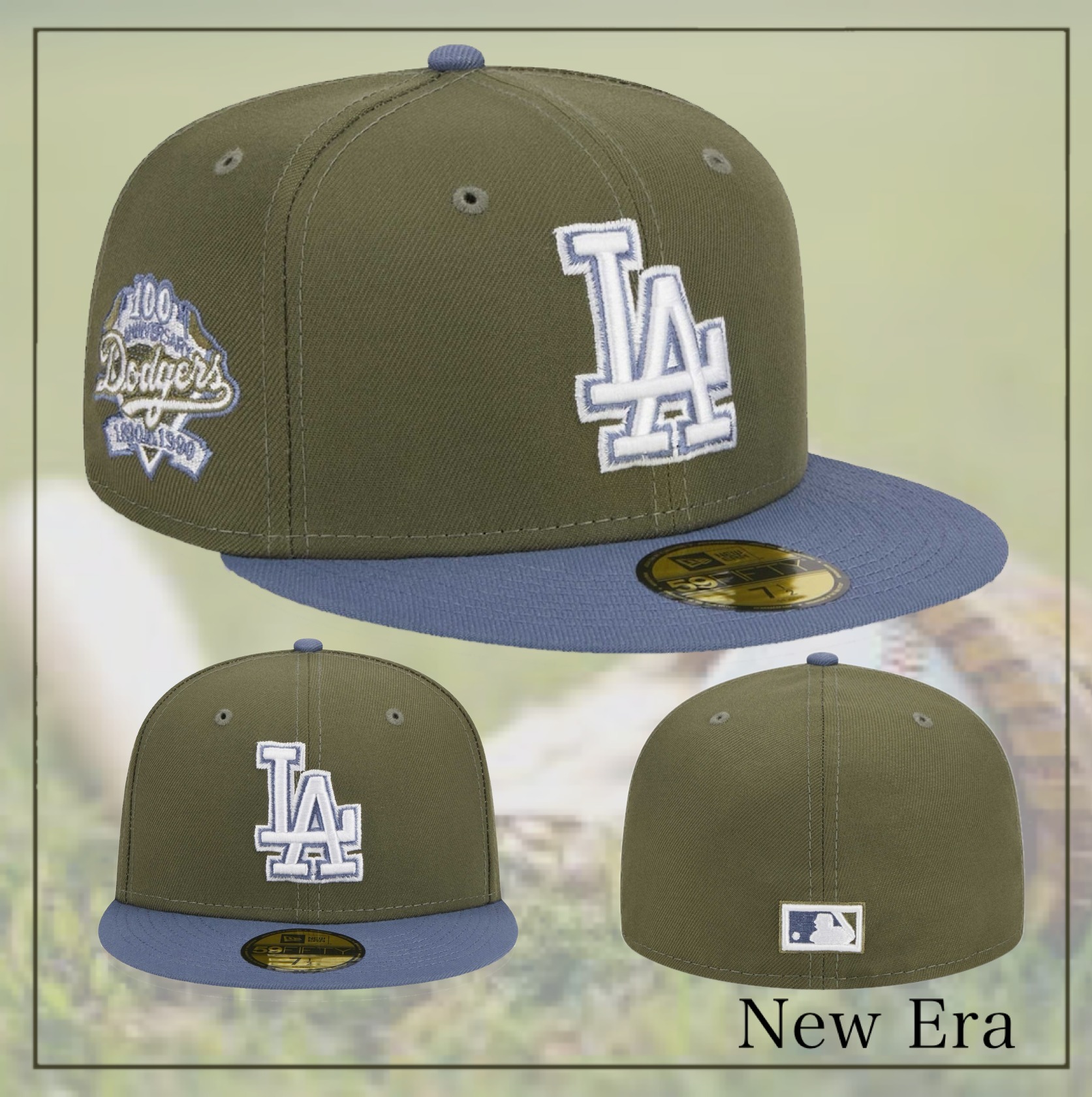 【New Era】ロサンゼルスドジャース オリーブ 59FIFTYハット