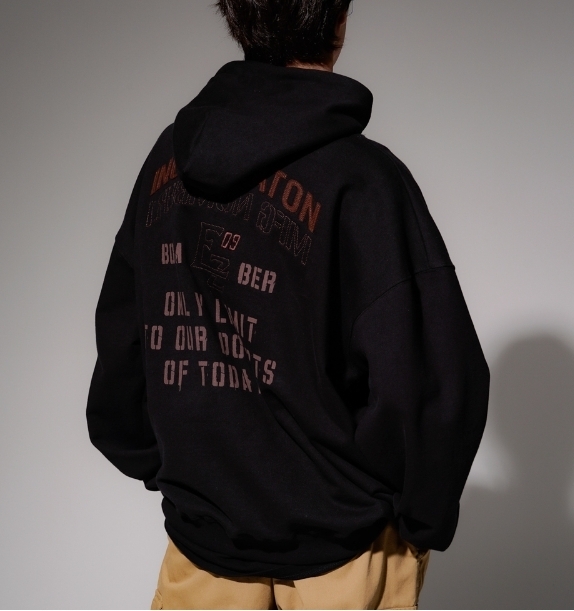 EZKATON正規品☆24AW☆Stencil Felt ヘビーコットンパーカー