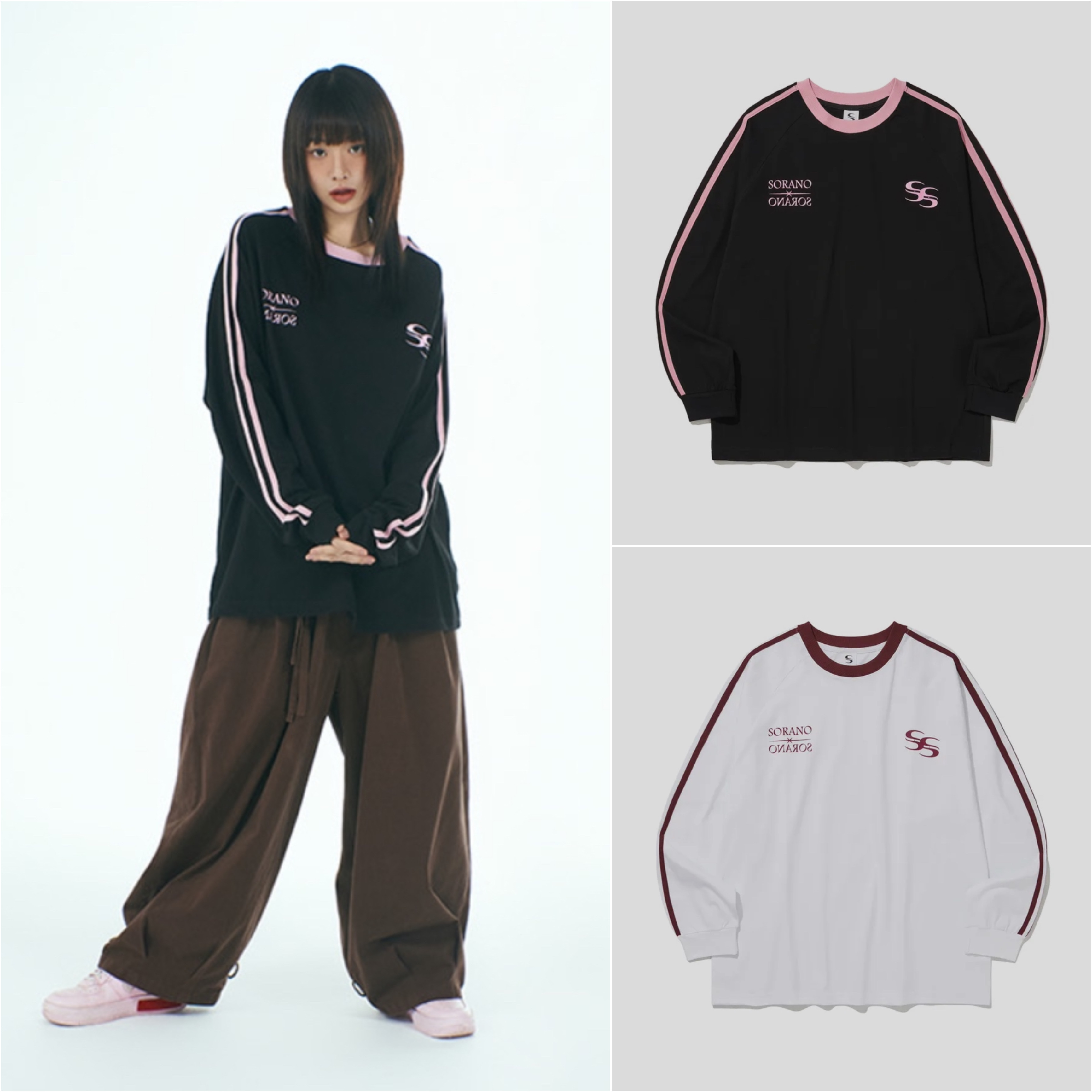韓国発!【SORANO】SORANO Double-Logo Tee/男女共用