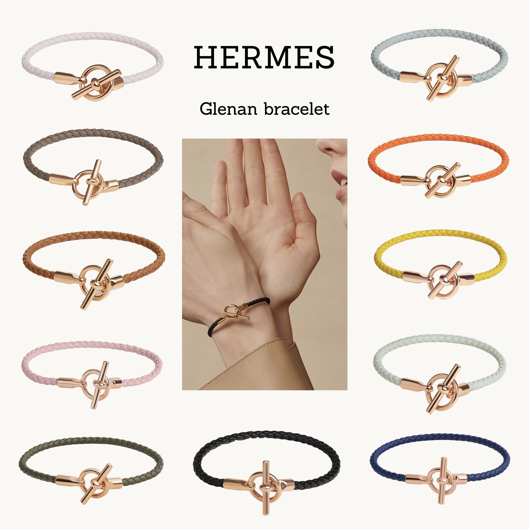 ◆HERMES◆ 大人気! Glenan bracelet ローズゴールド