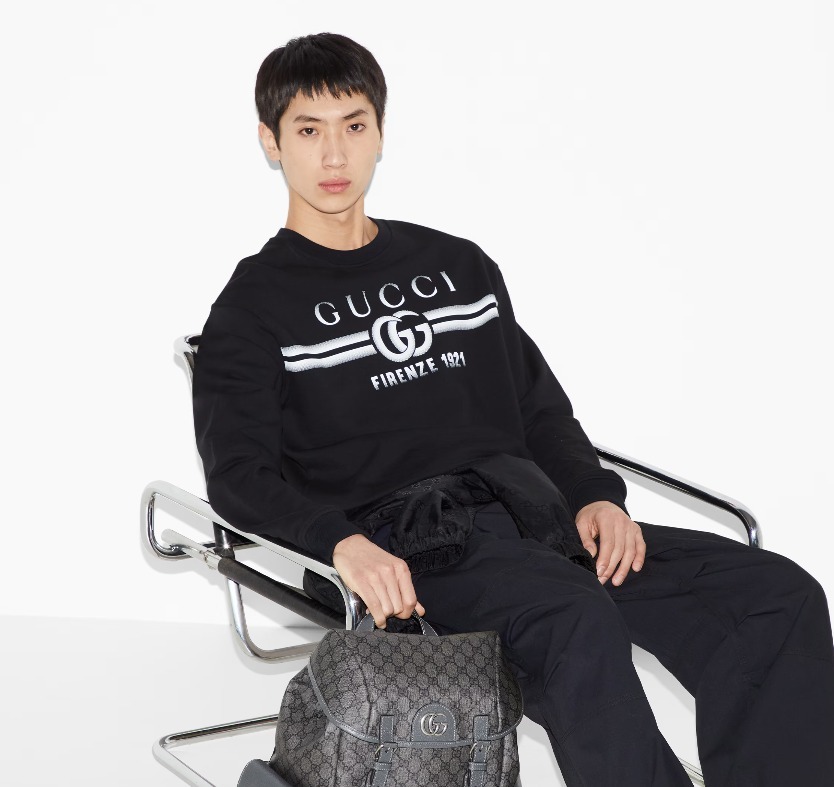 GUCCI《プリント コットンジャージースウエットシャツ》黒 直営