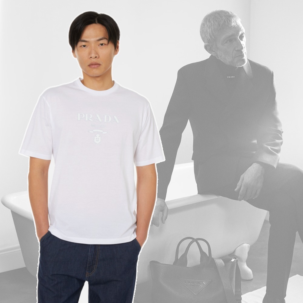 【希少】PRADA ロゴ Tシャツ 半袖 トップス コットン ホワイト