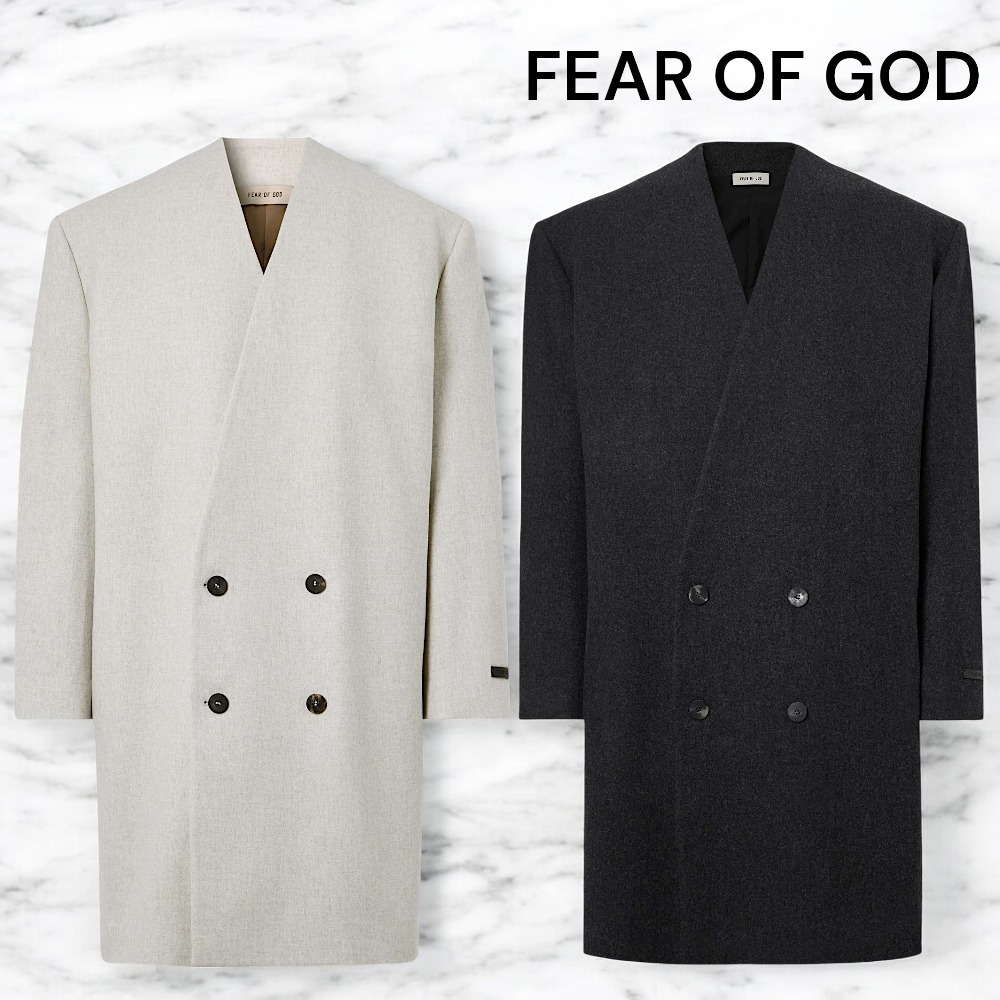 【FEAR OF GOD】オーバーサイズ ダブルブレストフランネルコート