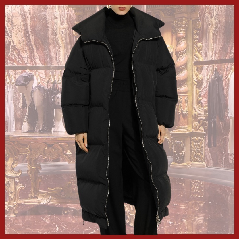 直営店*Dolce&Gabbanaパデッドロングダウンジャケット可愛い黒♪