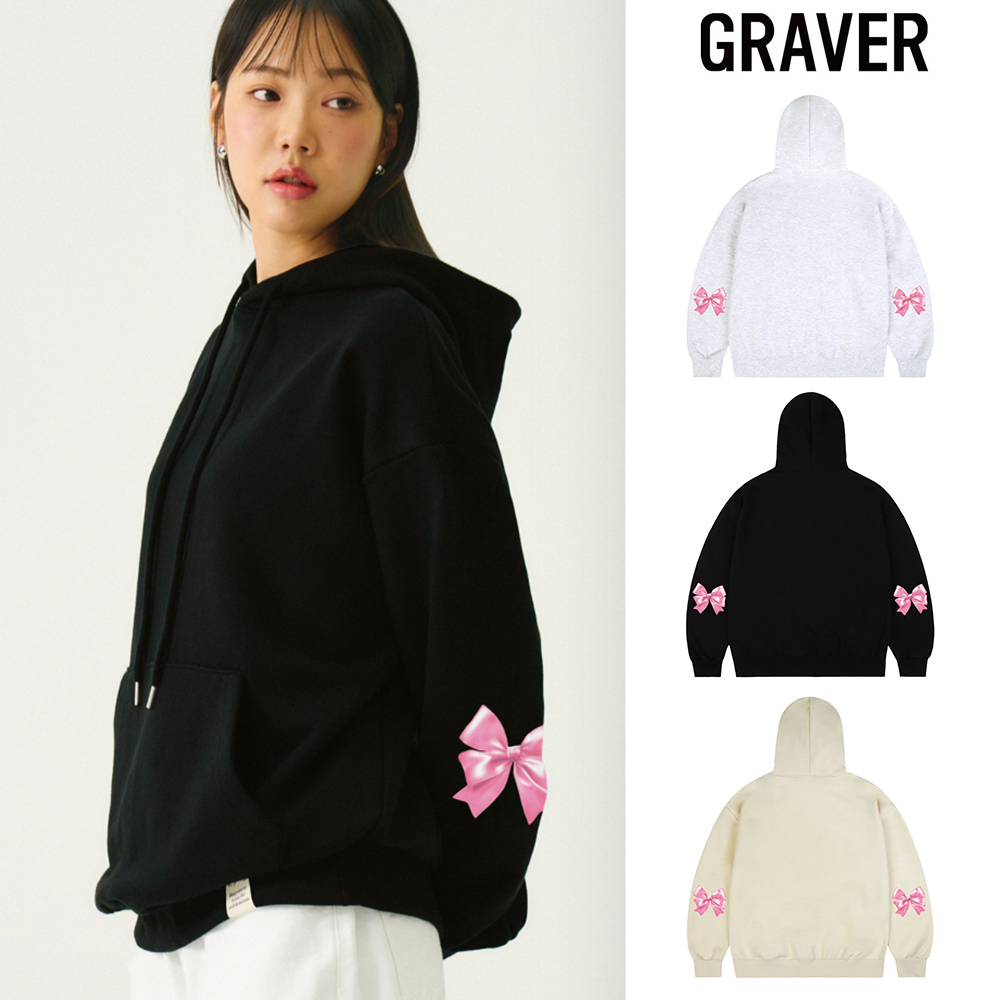 【GRAVER】24FW★ Elbow Ribbon Hoodie