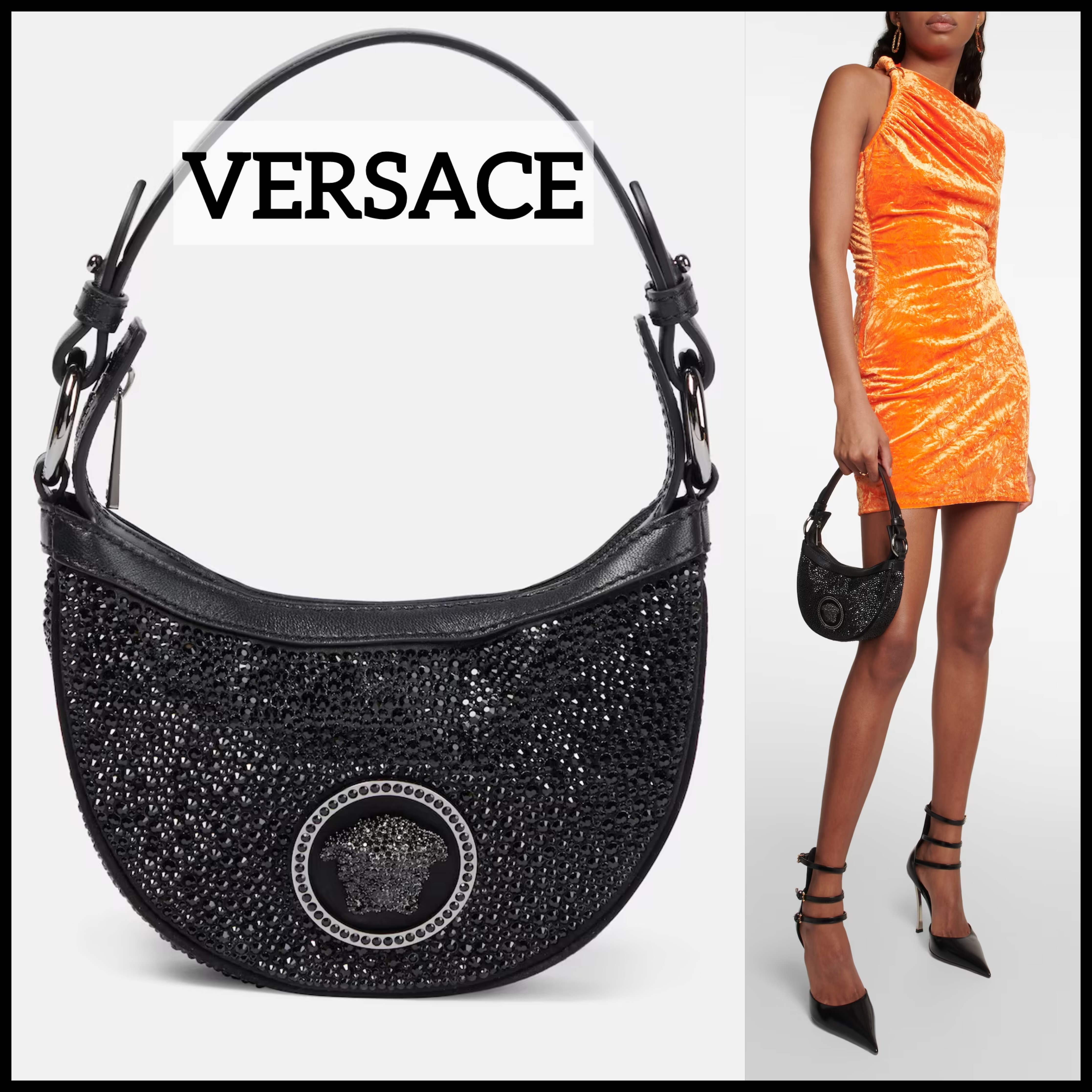 【VERSACE】Crystal Repeat Mini shoulder bag