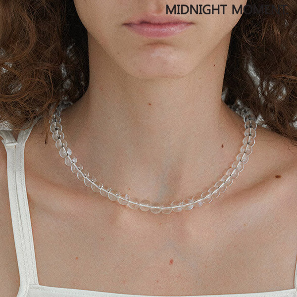 韓国【MIDNIGHT MOMENT】sheer semi bold necklace ネックレス