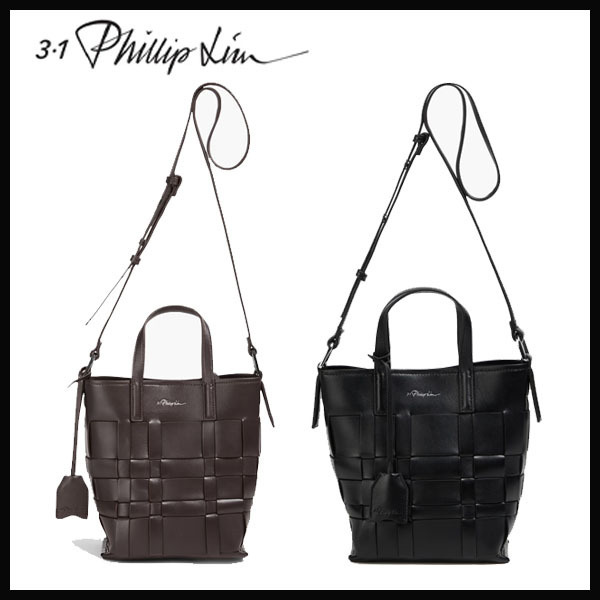 関税送料込 3.1 PHILLIP LIM 編み込みレザー バケットバッグ