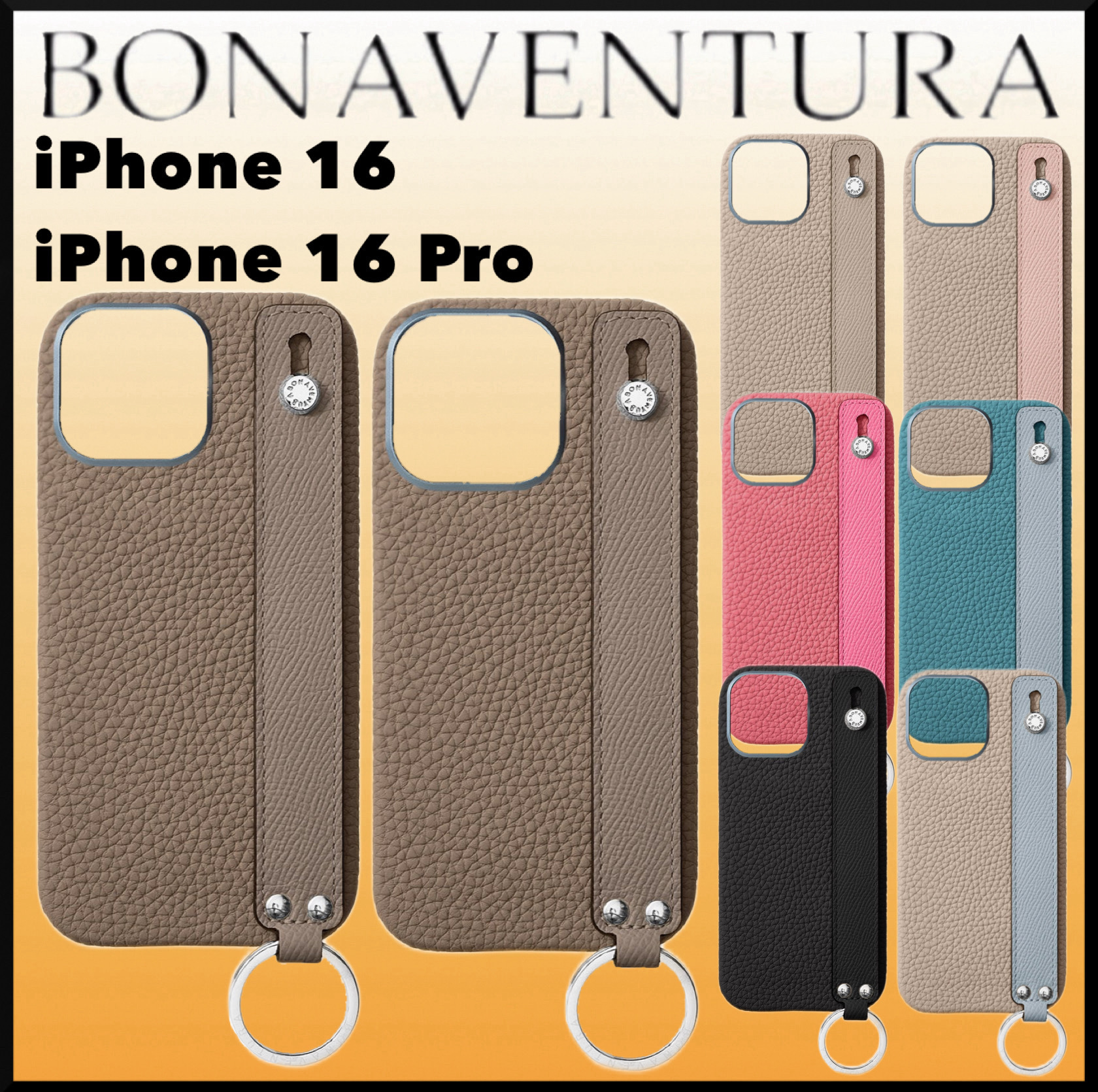 人気★BONAVENTURA iPhone 16/16 Pro ハンドル付き ケース★上品