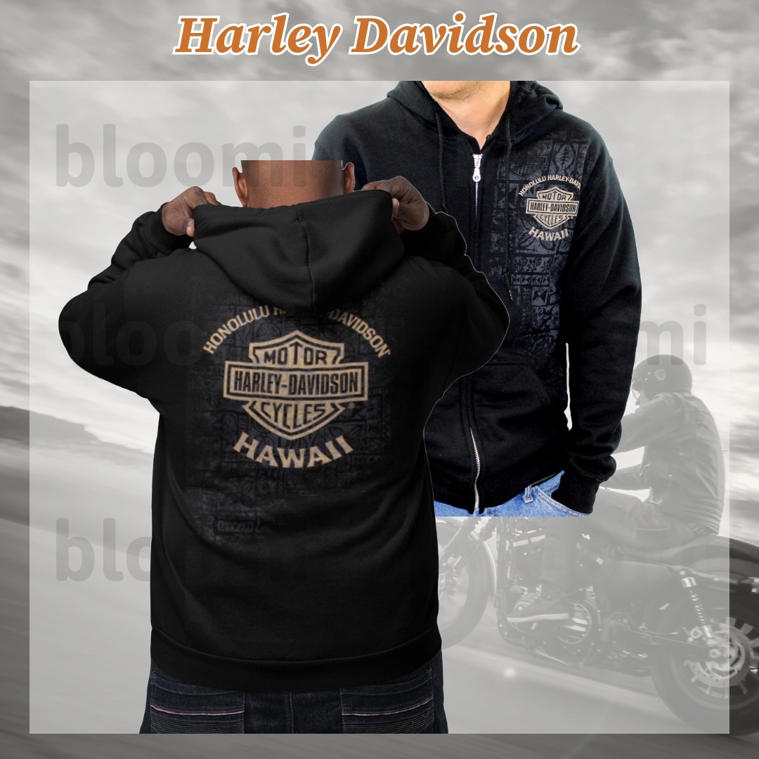 【Harley Davidson】ハワイ限定 Tapa Shield ジップ パーカー