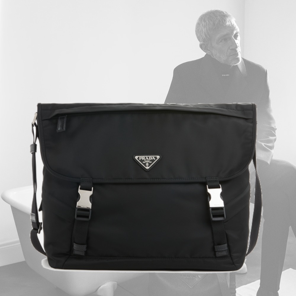 【希少】PRADA ナイロン ショルダーバッグ ロゴ バッグ ブラック