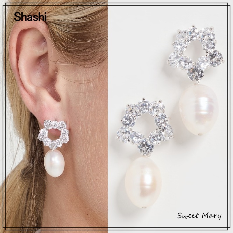 Shashi☆Kiara ドロップ スワロフスキー パールピアス♪送料込