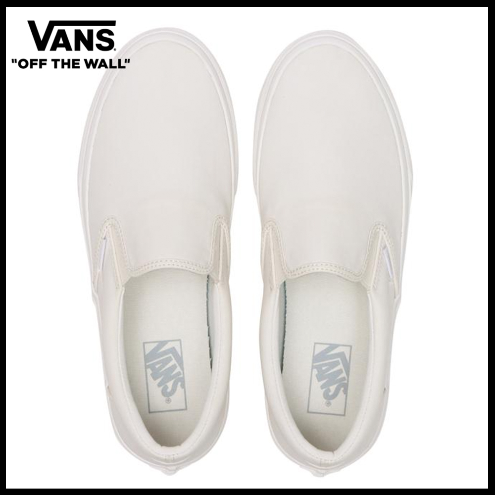 国内発☆雨の日も楽ちん！VANS SLIP ON スリッポンPU ホワイト