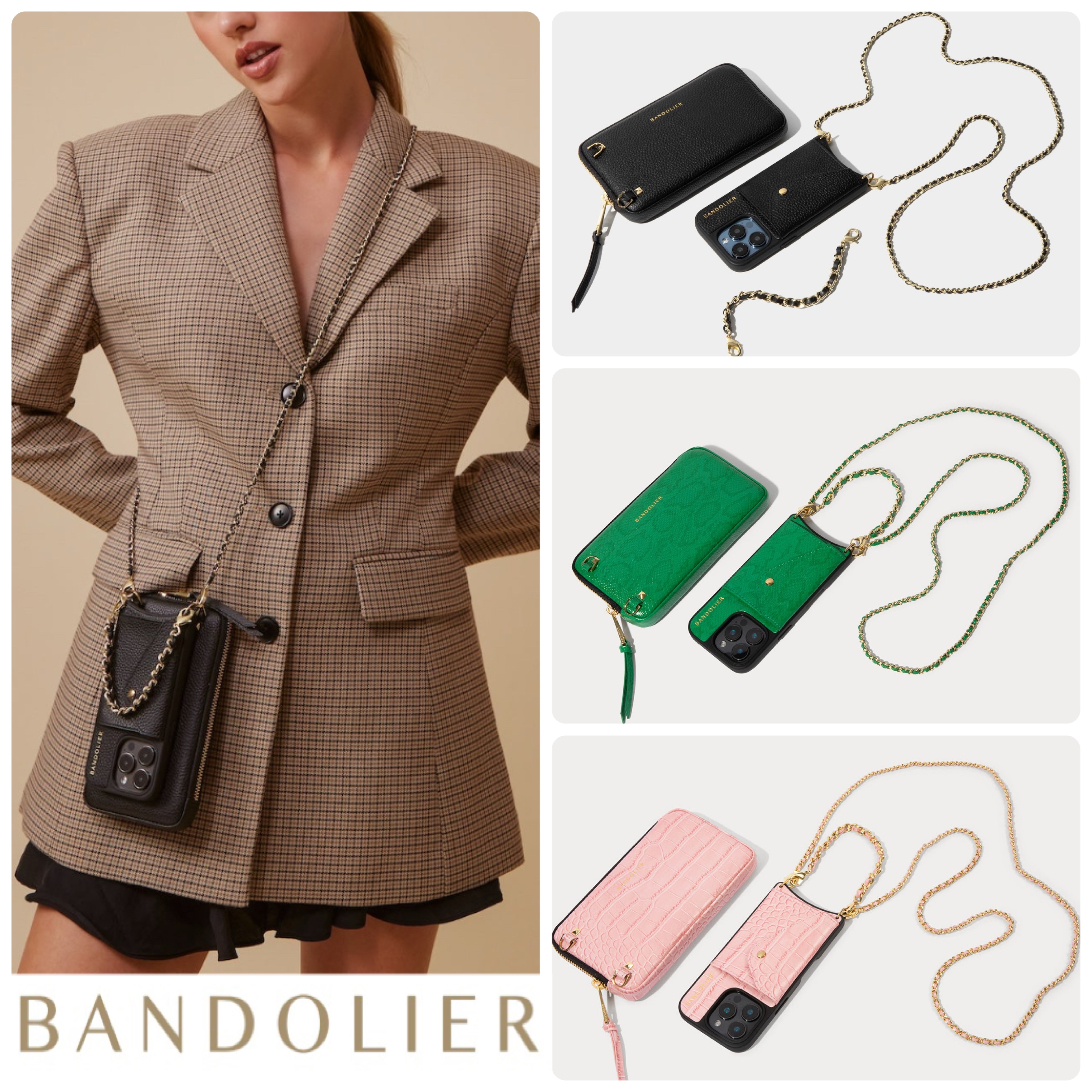 【BANDOLIER】LILY ストラップ付スマホケース＆ポーチ4点セット