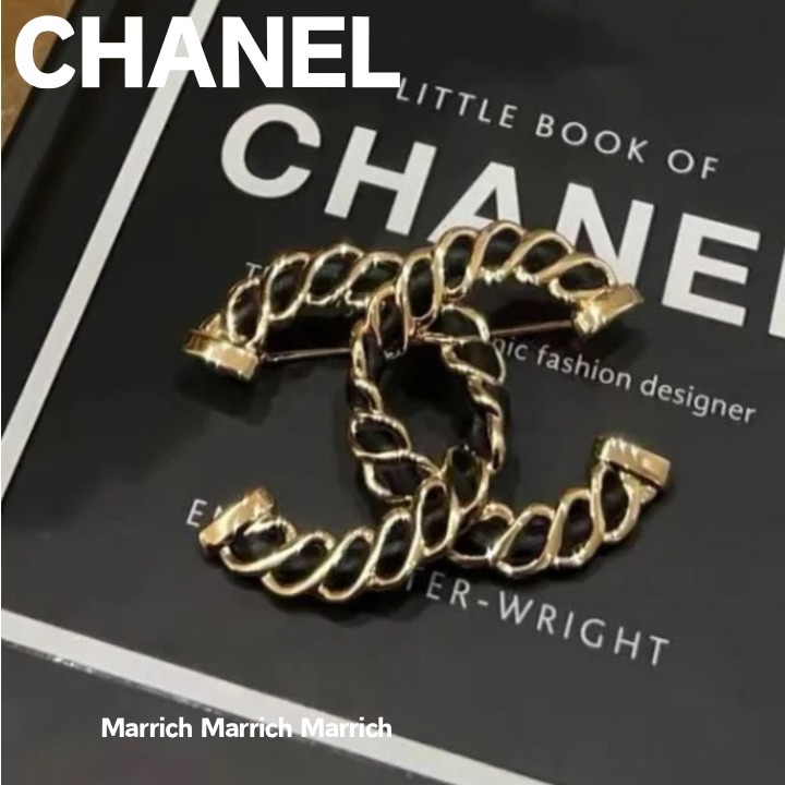 CHANEL《レザーとCCがお洒落》シャネル ブローチ