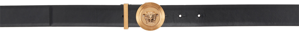 【関税込み】Versace ブラック メドゥーサ Biggie レザーベルト