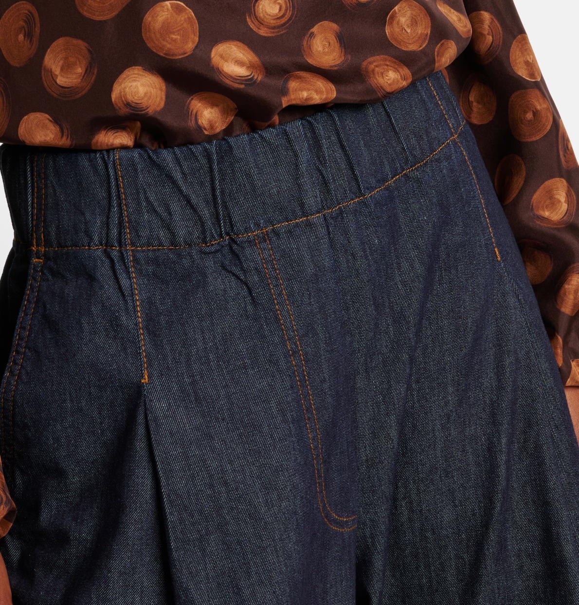《DRIES VAN NOTEN》ハイライズ ワイドレッグ ジーンズ ネイビー