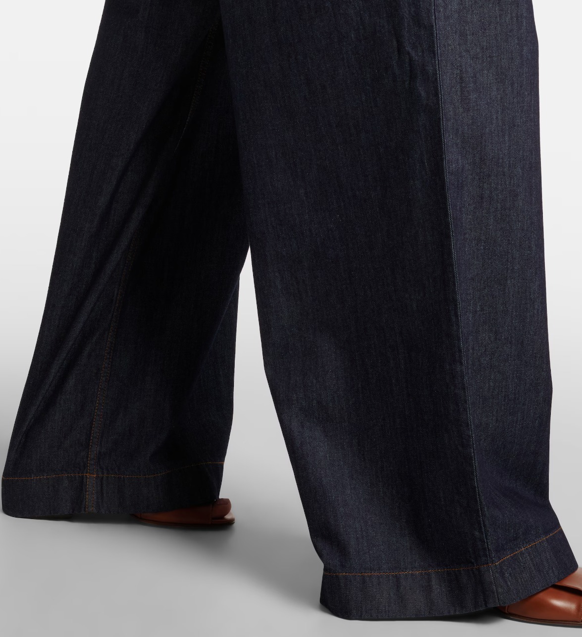 《DRIES VAN NOTEN》ハイライズ ワイドレッグ ジーンズ ネイビー
