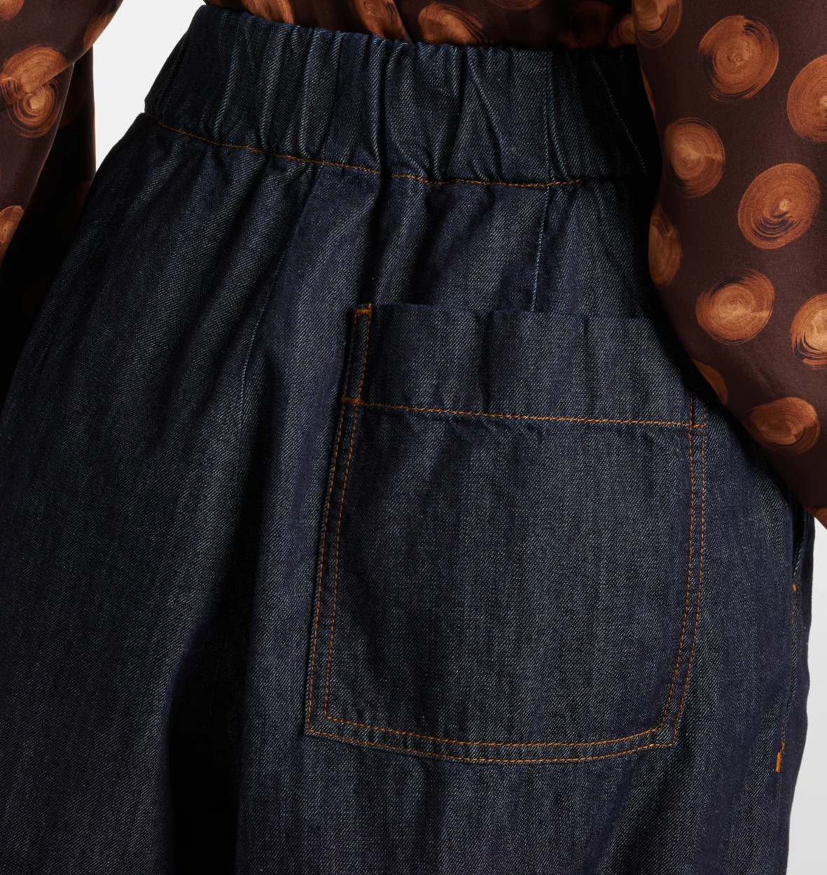 《DRIES VAN NOTEN》ハイライズ ワイドレッグ ジーンズ ネイビー