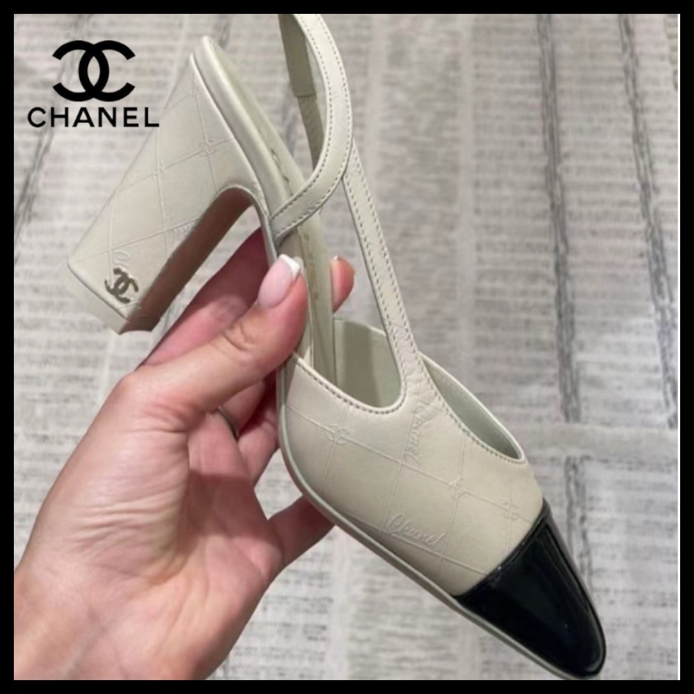 バイカラーがおしゃれ♪】CHANEL スリングバックシューズ