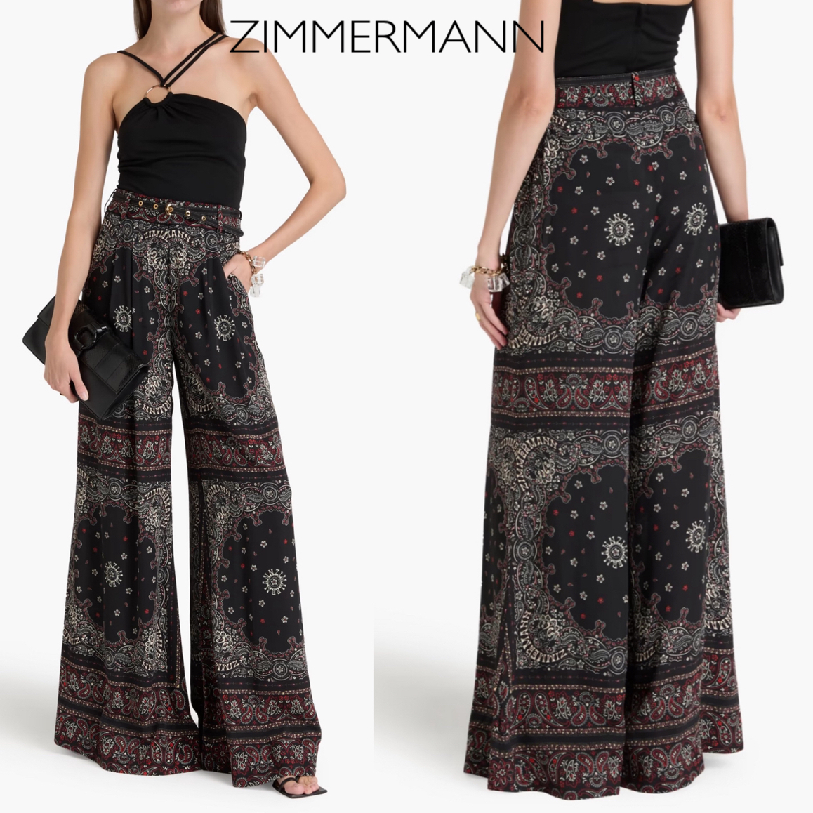 ペイズリー★シルク混★ワイドパンツ★ ZIMMERMANN