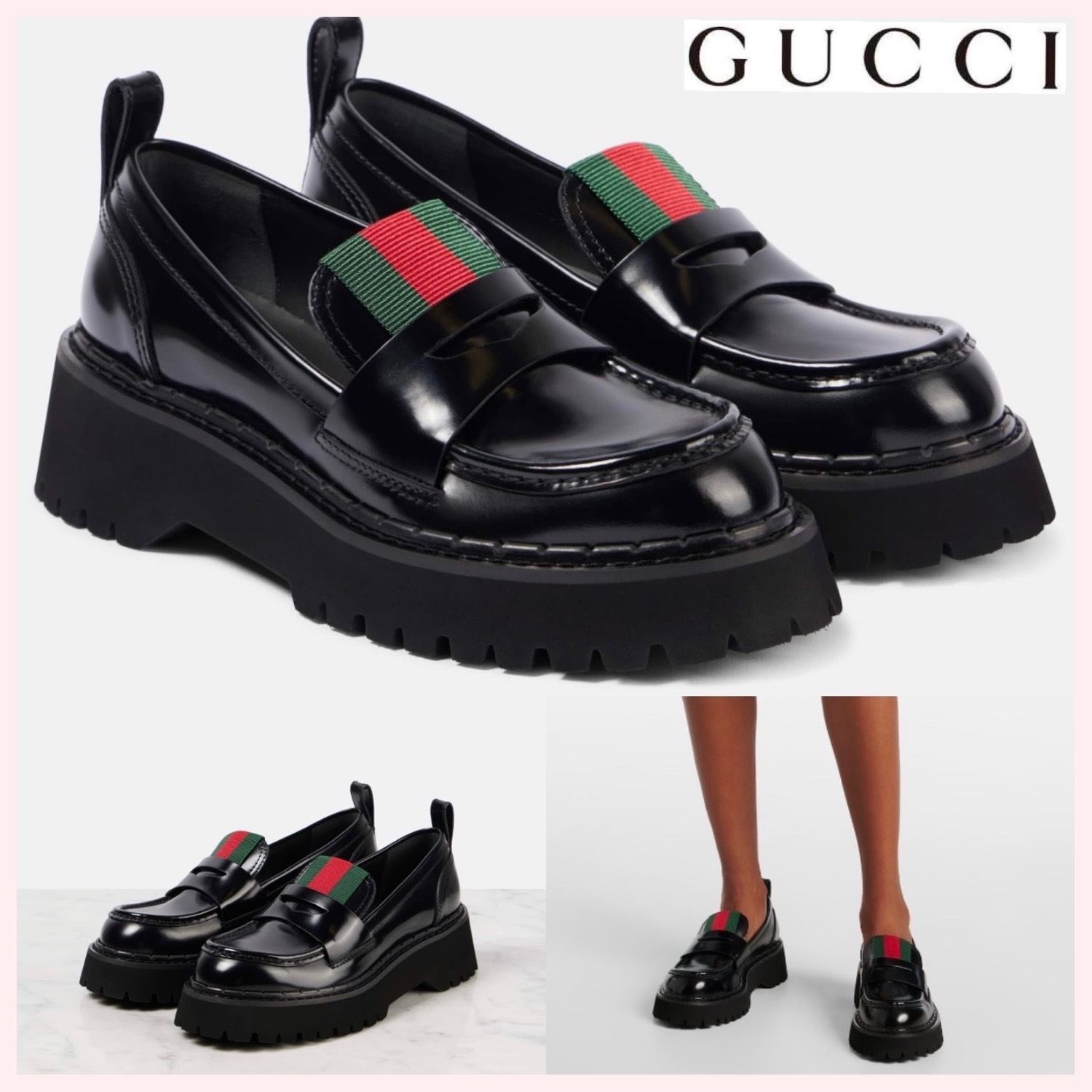 ★GUCCI★関税込♪NEW♪Web Stripe レザー ローファー