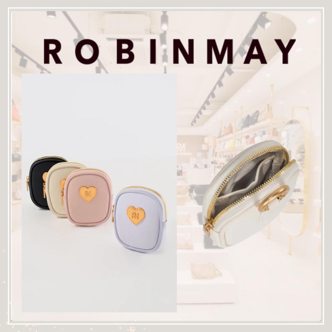 追跡有★ROBINMAY ハート 本革 リング付き コインケース