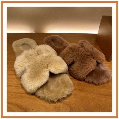 【HERMES】ふわもこ ファーサンダル 《Oran》