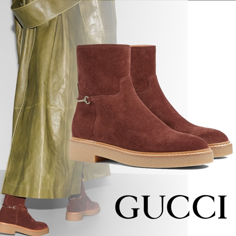 25新作 GUCCI スリムホースビット アンクル ブーツ レディース