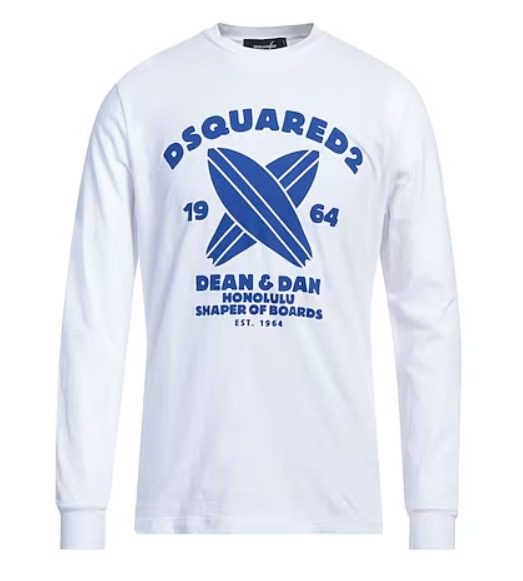 関税込 DSQUARED2 メンズ ロンT D2 DEAN&DAN SURF TEE ◇DSQUARED2◇ Tシャツ D2 DEAN&DAN SURF TEE ロンT