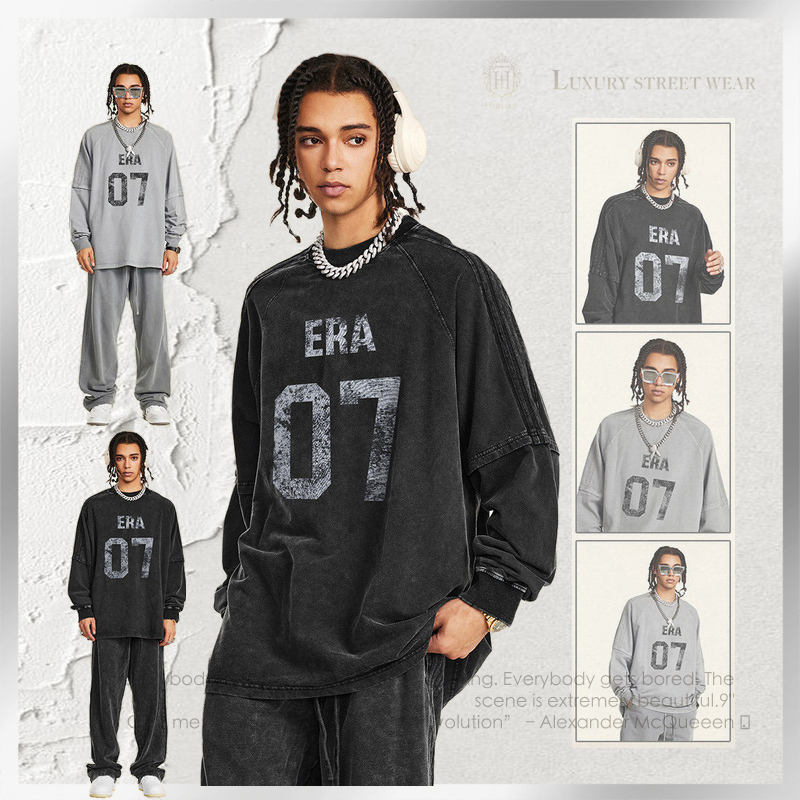 Tシャツ・カットソー Luxury Street Wear washed vintage long era 07 be unisexual