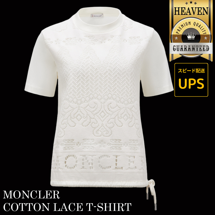 6万取引突破★UPS速達便【MONCLER★24AW】コットンレースTシャツ