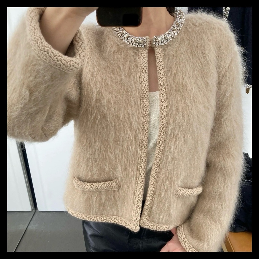 【ファーが可愛い♪】CELINE カーディガン