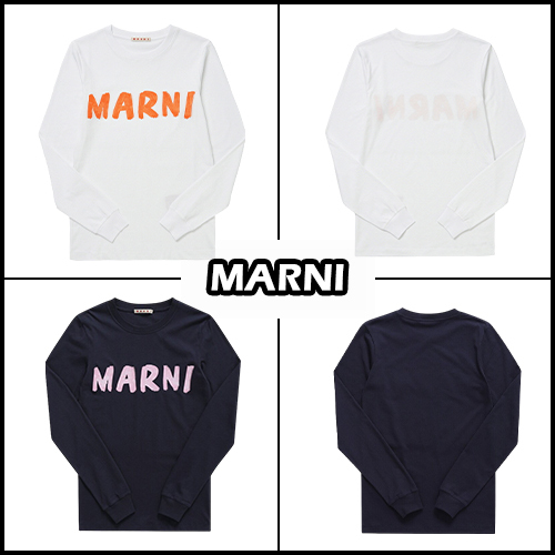 ★【MARNI】 ロゴ プリント レディース 長袖 Tシャツ★