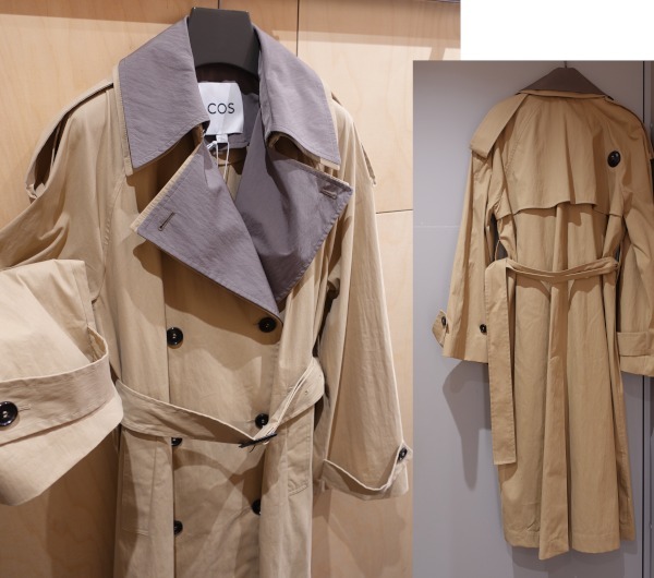 “COS” 2Way レイヤードダブルブレストトレンチ Beige/Khaki