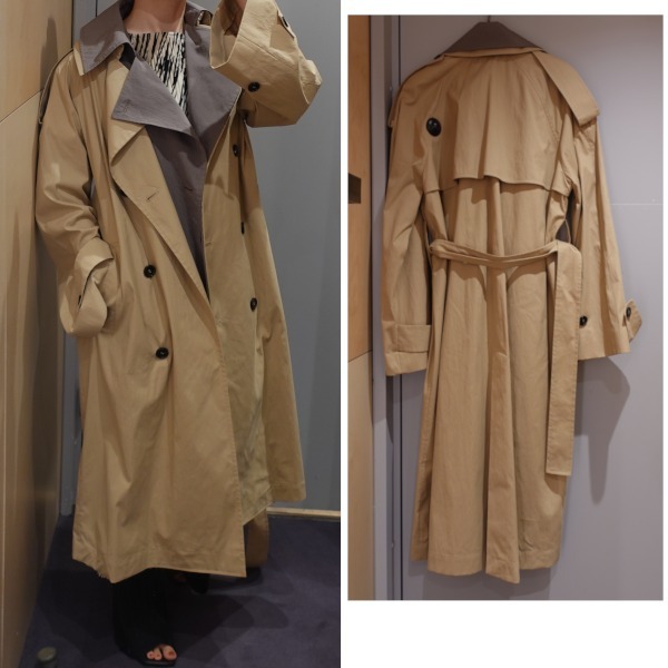 “COS” 2Way レイヤードダブルブレストトレンチ Beige/Khaki
